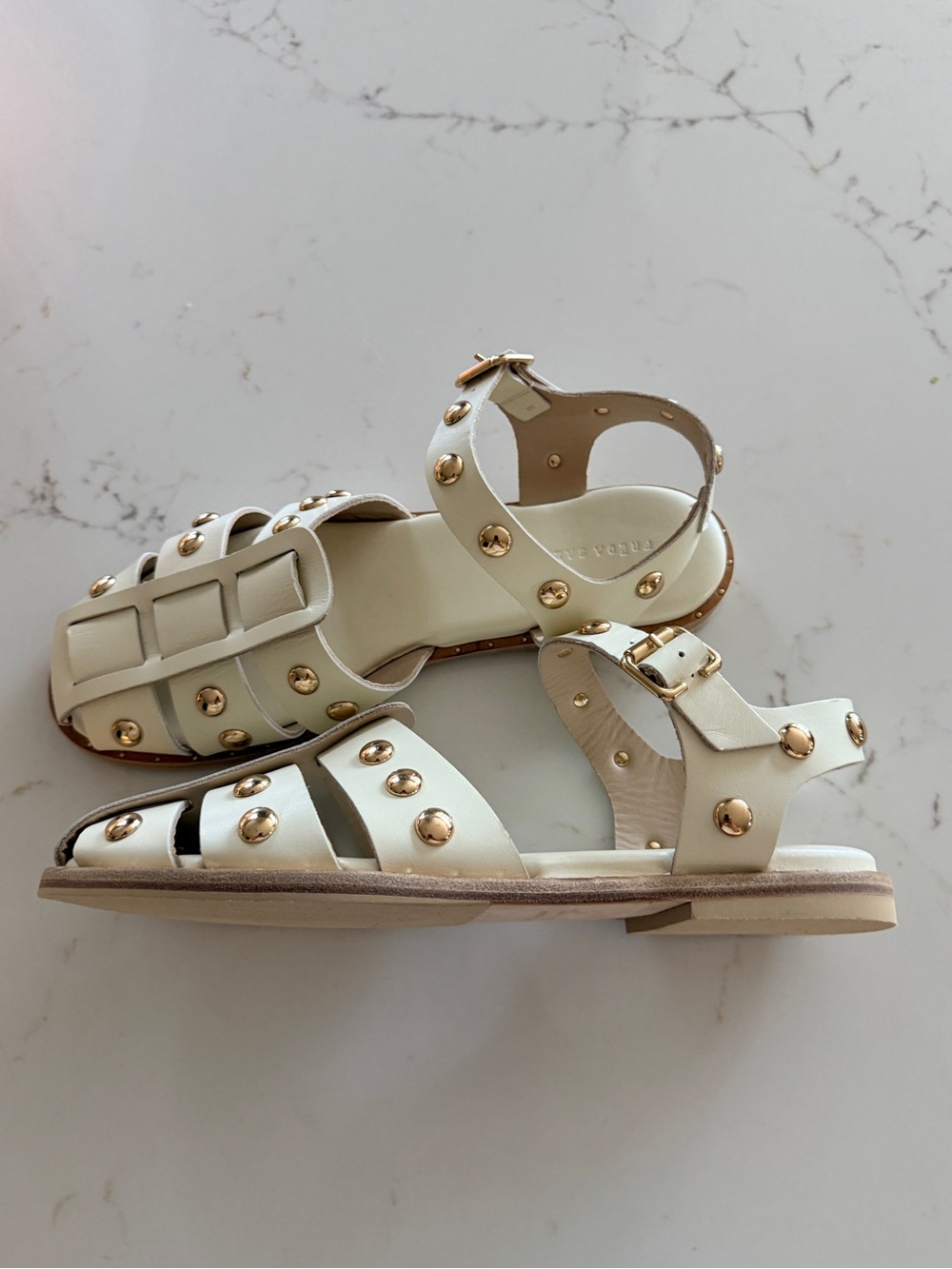 Freda Salvador Cream Studded Fisherman Sandals - Picture 4 of 5